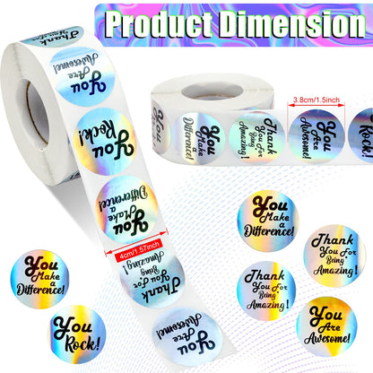 1000 Pcs Kudos Appreciation Stickers Retro You are Awesome Thanks for Being Amazing You Make a Difference Envelope Seals for Graduation Employees Nurses Teacher Appreciation(Holographic)
