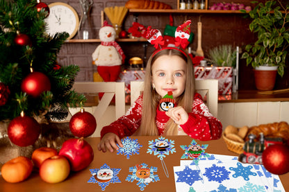 80UncleKimby 30pcs Christmas Winter Crafts for Kids - DIY Snowflake Felt Ornament Kit for Holiday Party, Classroom Arts and Craft Kits Bulk