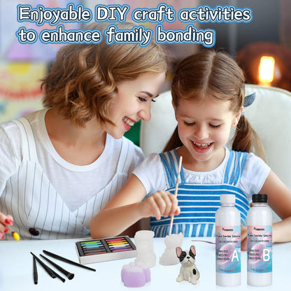 TECMIYO Taba Squishy Making Kit - 18oz 1:1AB Liquid Silicone Set with Paw, Cat and Dog Molds for Handmade Painting - Paint Your Own Squishies