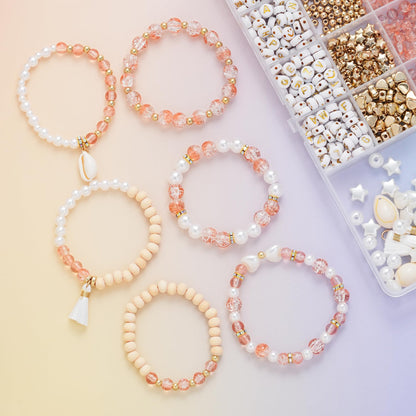 Xylise 6mm/8mm Crackle Glass Beads Bracelet Making Kit Crystal Glass Beads Jewelry Making Kit, Friendship Bracelet kit for DIY Crafts Gifts