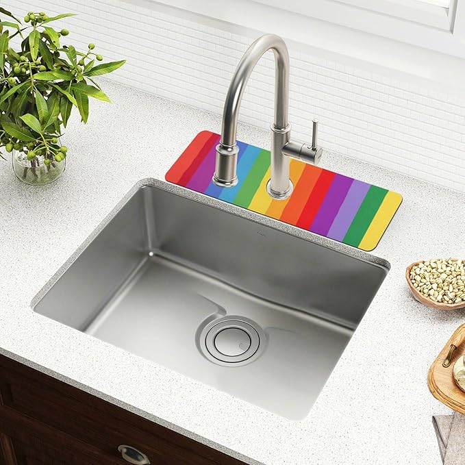 Kitchen Sink Splash Guard 2 PCS 14.7 Inch Sink Faucet Mat Splash Guard