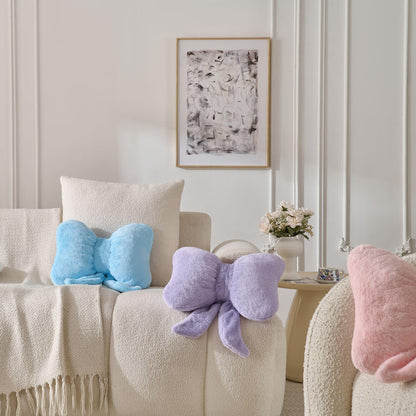 Bow Pillow Throw Pillows Butterfly Shaped Decorative Cute Pillows for Bed Sofa Cute Home Decor,Pink 10 * 8inch