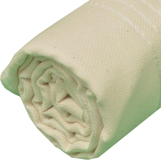 Bersuse Towels Anatolia XL Beach Blanket Throw Blanket Turkish Towel 100% Cotton Extra-Large Quick-Dry Lightweight Premium Peshtemal Towel - 61x82 Inches, Natural (Set of 3)