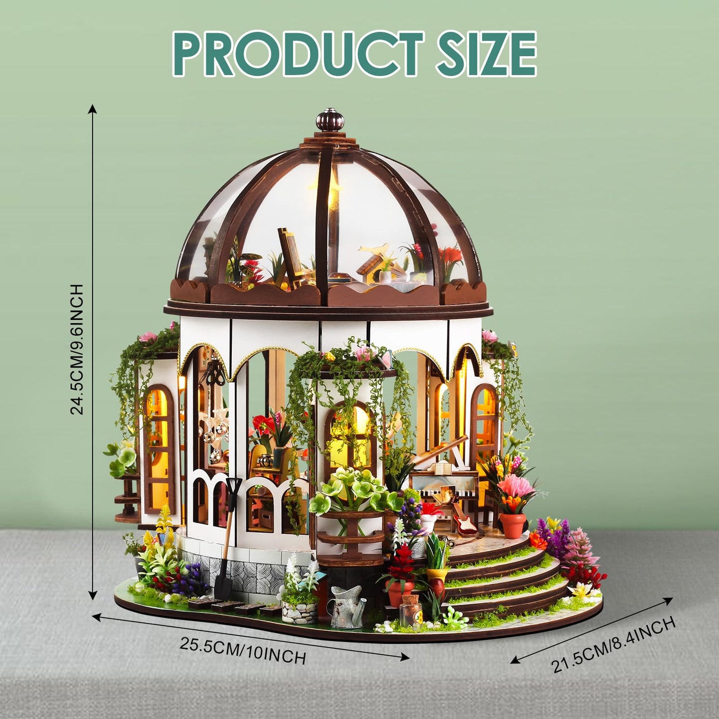 Foyucool 2025 New DIY Miniature House Kit, Dollhouse Kit with LED Light, Mini House Building Kits for for Adult to Building, Christmas Day Home Decorations Gifts for Friends, Castle Flower House