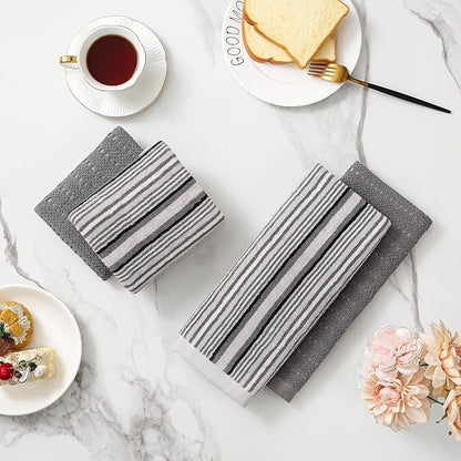 Kitchen Dish Towels for Drying Dishes, Large Cotton Kitchen Towels, Stripped