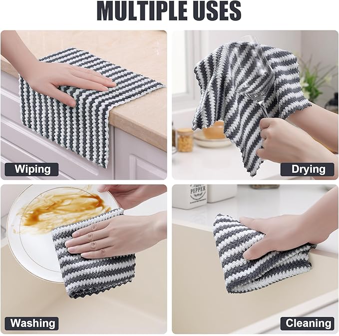 Homaxy 24 Pack Kitchen Dish Cloths, Ultra Soft and Absorbent Dish Towels
