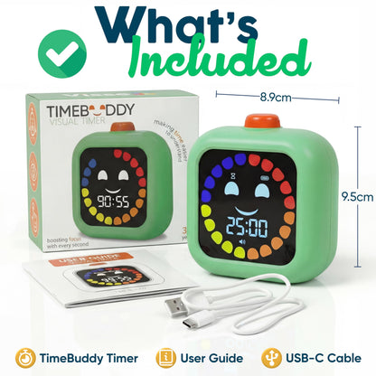 Digital Visual Timer for Kids - Rechargeable, Silent Count Up/Down for Calmer Routines - 99 Min Countdown Kids Timer for Classroom, Home & Therapy - Builds Focus & Independence