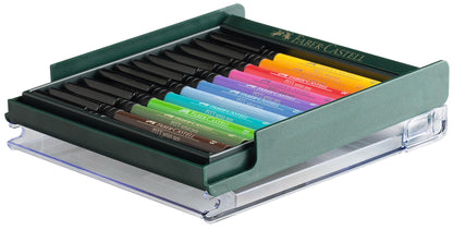 Faber-Castell Art & Graphic Pitt Artist Pen Brush India Ink Pen, Basic Tones, Set Of 12, For Art, Craft, Drawing, Sketching, Home, School, University, Colouring