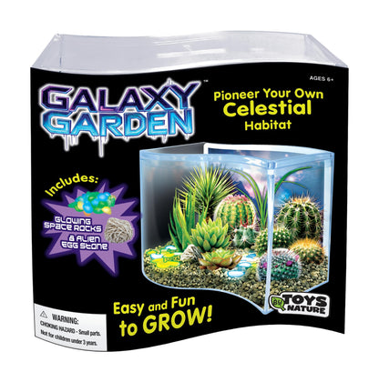 Toys By Nature Galaxy Garden, Wave Terrarium Kit with Live Cactus Plants, Succulents & Alien Egg Stone - Beginner-Friendly Terrariums and Live Indoor Plants Décor