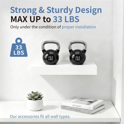 Mifurn Floating Shelves, White Wooden Set of 3 Wall Mounted Bathroom Shelves Over Toilet, Modern Small Hanging Shelves for Bedroom Living Room Kitchen Home Decor Storage, 12" x 7" x 1.5"