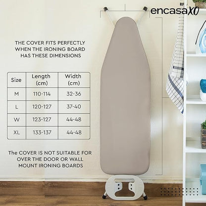 Encasa XO Ironing Board Cover and Pad 42"x14" - 4mm Felt Medium Iron Board
