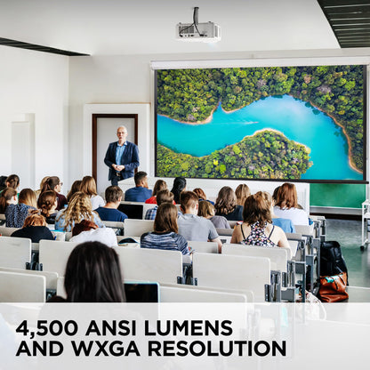 ViewSonic LS630W 4500 Lumens WXGA Laser Projector, Maintenance-Free for Smooth Office Productivity, 1.3x Optical Zoom, H/V Keystone, and 360-Degree Projection for Easy Setup, USB, and HDMI Inputs