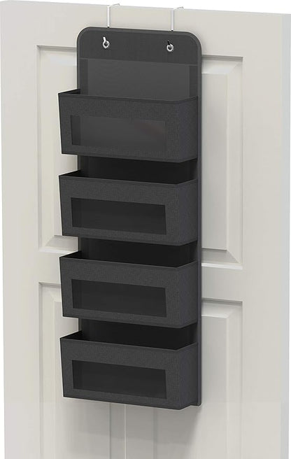 Simple Houseware 4 Clear Window Pocket Over Closet Door Storage Hanging