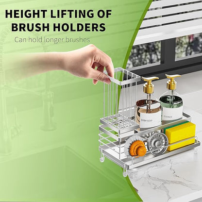 Cisily Stainless Steel Kitchen Sink Caddy Organizer, Sponge Holder