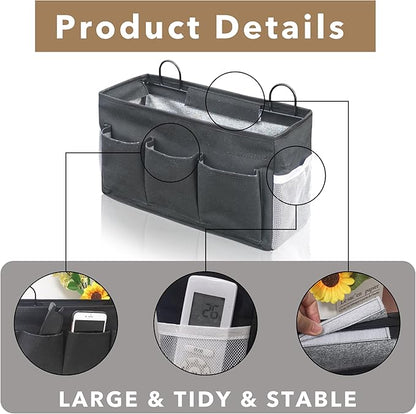 2pcs 3-pockets Large Wall Hanging Organizer Bag, Linen Fabric Door Hanging
