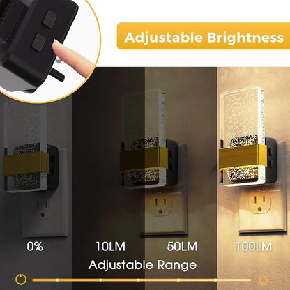 L LOHAS LED Night Light, 2 Pack 3CCT Night Lights Plug Into Wall, 2000K/3000K/5000K Adjustable Color Temperature Nightlight, Dusk to Dawn Sensor Dimmable Nightlights for Bathroom, Hallway, Gift