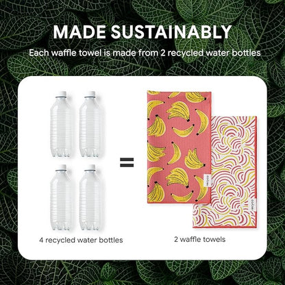 RECYCO Waffle Kitchen Towel Set of 2