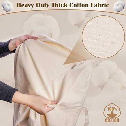 Cotton Canvas Laundry Bag 33"Wx 35"H, Thick Cotton Laundry Bag