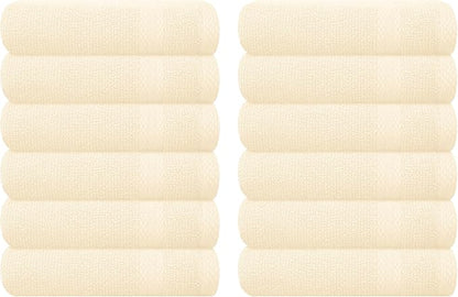 GLAMBURG Ultra Soft 12-Piece Washcloths Set 13x13-100% Ringspun Cotton