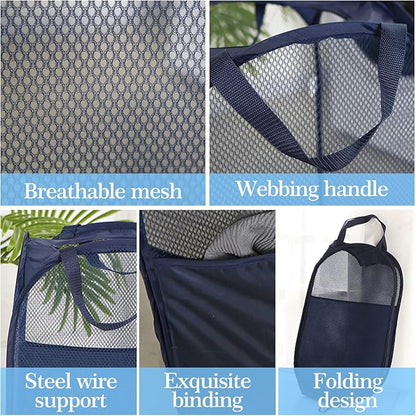 AQQA 6 Pcs Handy Laundry Collapsible Mesh Foldable Hampe, Popup Laundry Basket