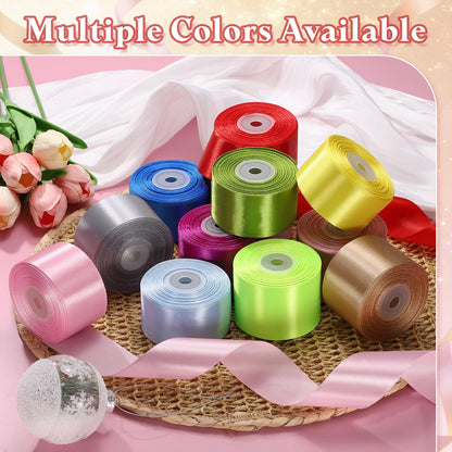 PATIKIL Satin Ribbon (24 Yards, 2" Wide, Pink) Single Face Solid Fabric Ribbon, Suit for Craft/DIY/Gift Wrapping/Hair Bows/Floral Bouquets/Wedding/Birthday/Party Decoration