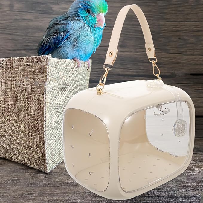 UPKOCH Portable Parrot Travel Cage and Small Bird Carrier Bag with Handle, Breathable Lightweight Outdoor Bird Carrier for Parakeets, Cockatiels, and Lovebirds