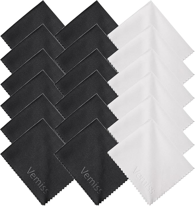 Vemiss 6 Pack Microfiber Glasses Cleaning Cloth, Wipes Lens Eyeglasses & Screens