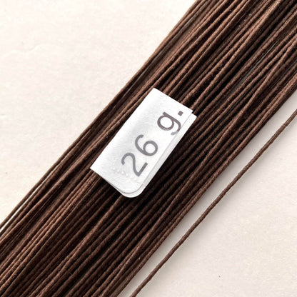 26 Gauge Brown Cotton Covered Floral Wire - 80 feet (80 Wires) per Bundle (24.4m) in 12 inch Length (30.5cm)