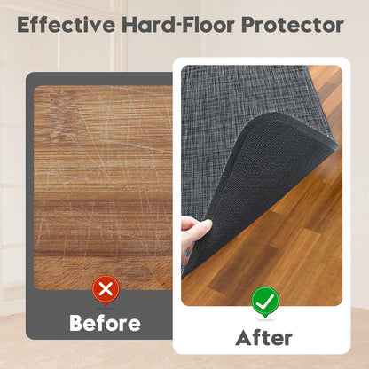 Wansimoo Office Chair Mat for Hardwood and Tile Floor, 36"x48" Floor Mat, Heavy Duty Computer Gaming Chair Mat, Anti-Slip, Non- Curve, Desk Chair Mat, Floor Protector for Home Office(Black)