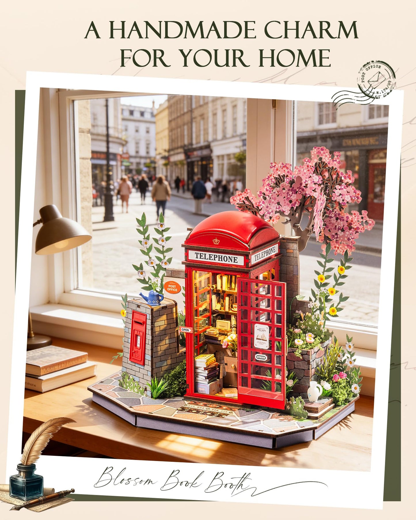 Rolife 3D Puzzles for Adults Blossom Book Booth, Toy Model Building Set for Adults for Table Toys & Home Decor, Creative Birthday Gift for Girls&Boys (116 PCS)