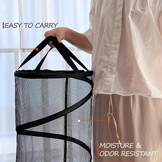 BATTOO 2 Pack Large Collapsible Laundry Basket Foldable Mesh Pop Up Hamper
