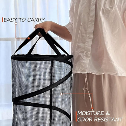 BATTOO Black X-Large Collapsible Laundry Basket Foldable Mesh Pop Up Hamper