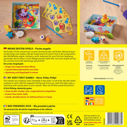 HABA My Very First Games - Here Fishy Fishy! Magnetic Fishing Game Ages 2+ Made in Germany Toddler Games, Learning Toys, Preschool Toys