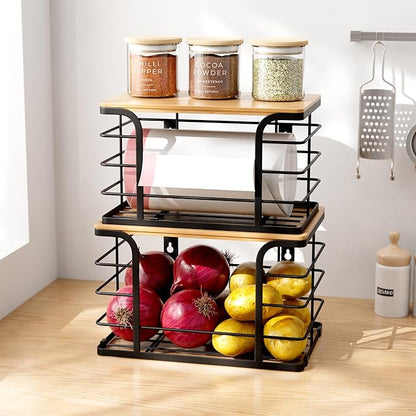 2 Pack Extra Large Stackable Pantry Organizers and Storage, Wall Mount Trash