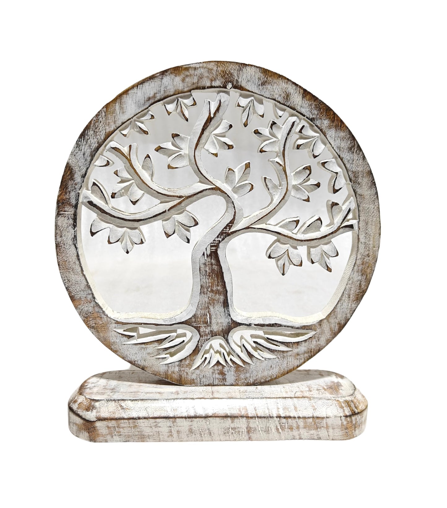 VANIYA CRAFTS® Wooden Carved Handmade Engraved Table Decor Tree of Life Table Sculpture Home Decor Statue for Living Room, Bedroom, Office Desktop, Cabinets