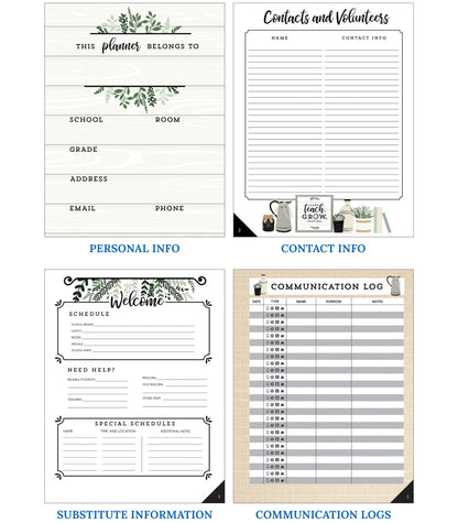 Carson Dellosa Education Modern Farmhouse Teacher Planner 2025-2026,Undated 8" x 11" Lesson Plan Book With Stickers, Class Schedule & Weekly Calendar School Supplies, Homeschool & Classroom Must Haves