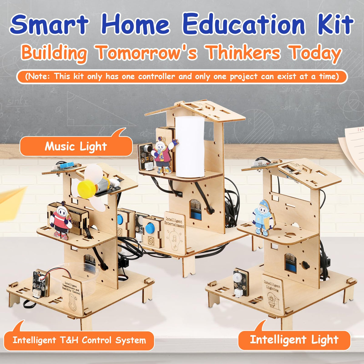 ACEBOTT 3-in-1 ESP32 STEM Smart Home and School Education Kit Compatible with Arduino, STEM Robotics Science Kits for Students Age 12+, Engineering Projects STEAM Activities Gifts 12-16 Year Old