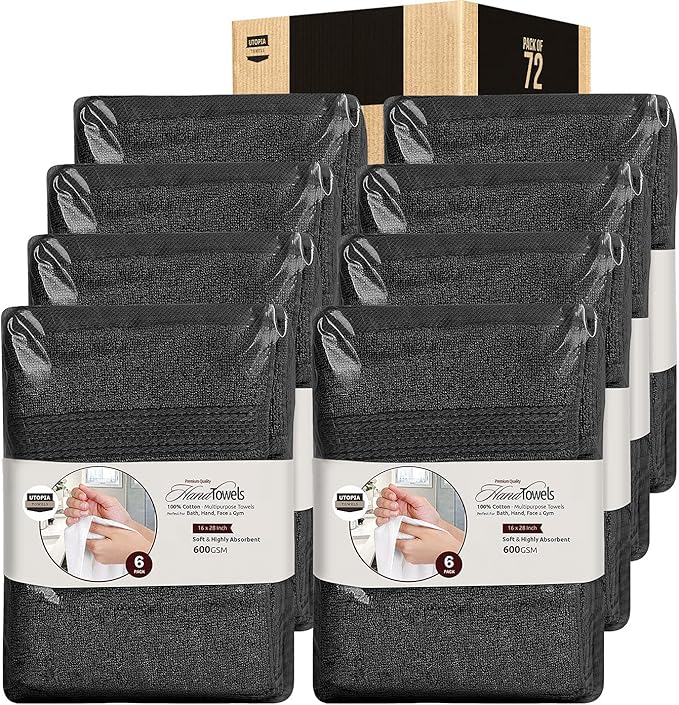 Utopia Towels 72 Pack Premium Hand Towels Set, 100% Ring Spun Cotton, Ultra