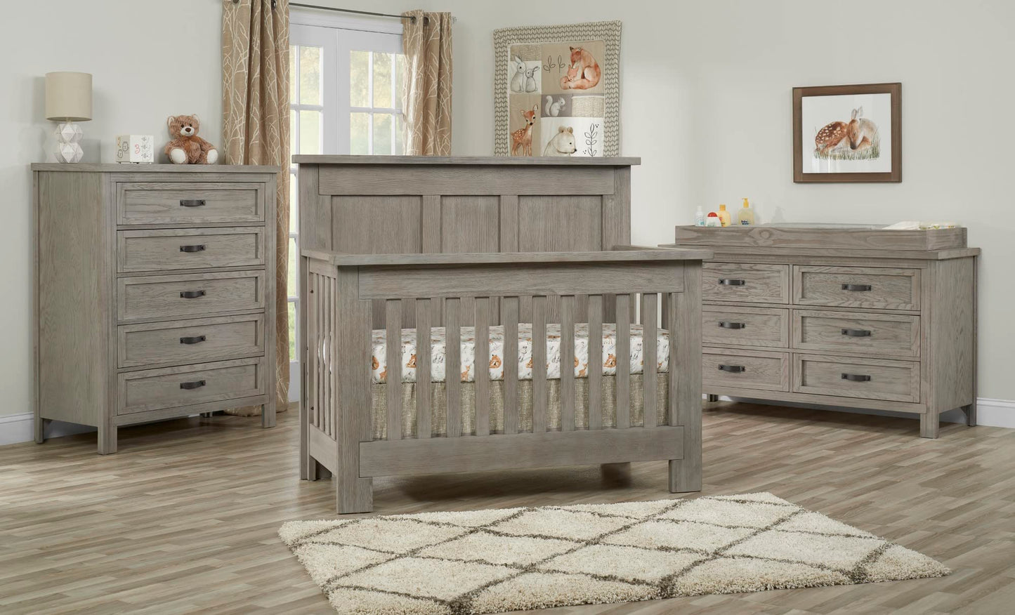 Soho Baby Hanover Premium Soft Closing 5-Drawer Dresser Chest Dresser, Oak Gray