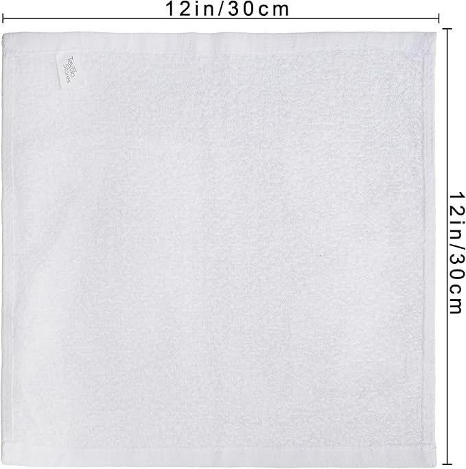 Basic Wash Cloths 12x12 Inches – Bulk Pack of 24 – White Color – Soft and