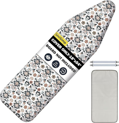 Ironing Board Cover and Pad 18"x54" Extra Thick Natural Cotton, Scorch and