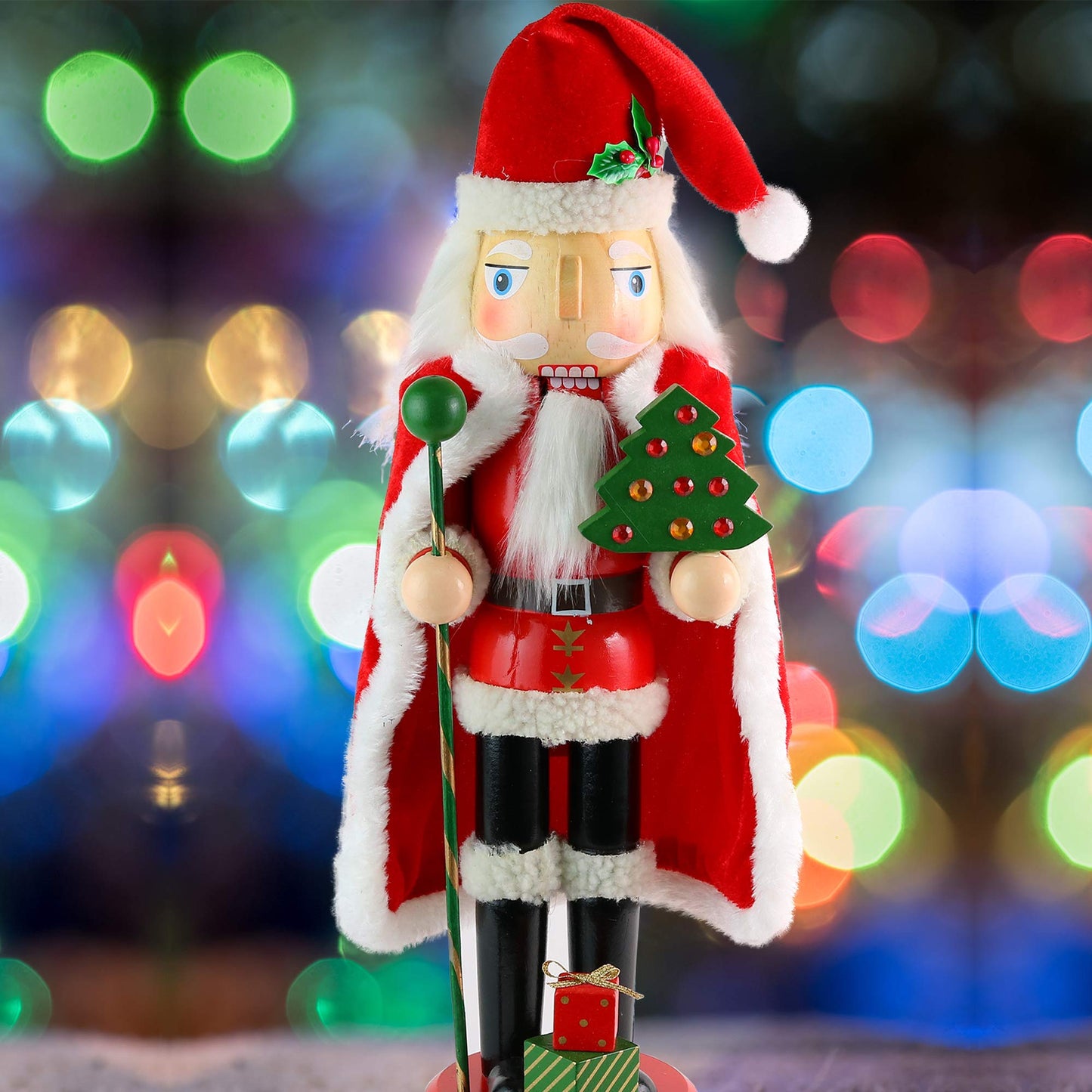 Ornativity Christmas Santa Claus Nutcracker - Holiday Wooden Xmas Nutcracker Santa Figure Home Decoration 13.5"