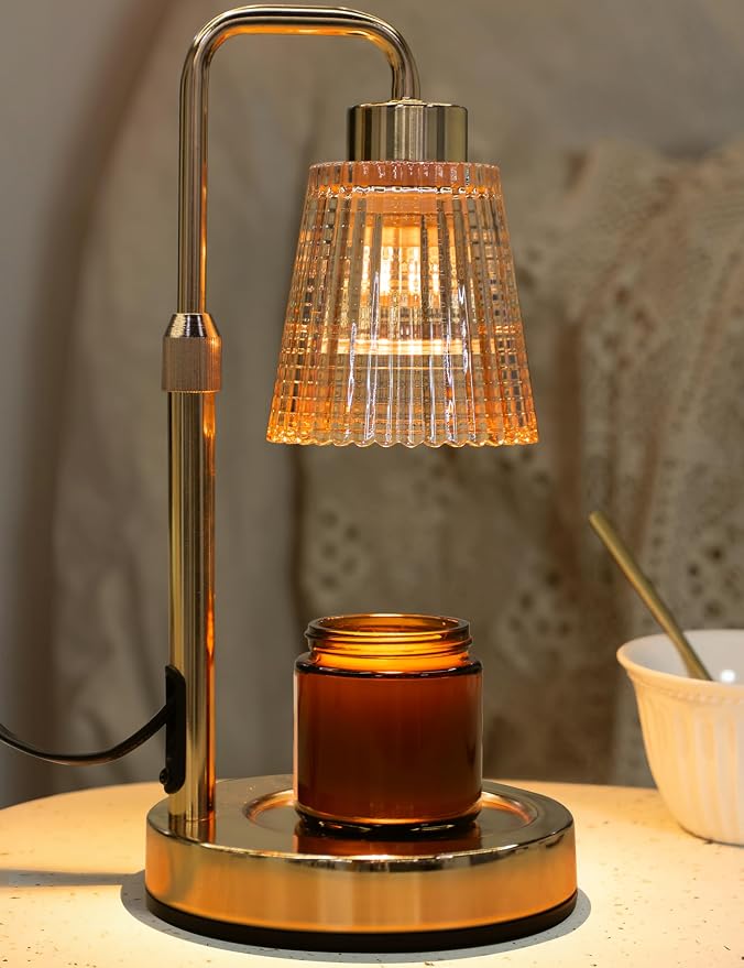 GODONLIF Gold Candle Warmer Lamp with Cycle Timer, Birthday Gifts for Women Mom Her, House Warming Gifts New Home Room Decor, Wax Melt Warmer for Jar Candles with 2 Bulbs