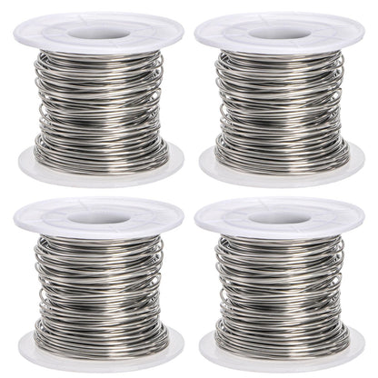 Okllen 4 Pack 18 Gauge Stainless Steel Wire, 1mm Jewelry Wire for Craft Making, Wrapping & Sculpting, 4 Rolls Total 340 ft