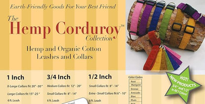 The Good Dog Company Hemp Corduroy Leash - 6 ft (1/2 Inch Width, Rust)