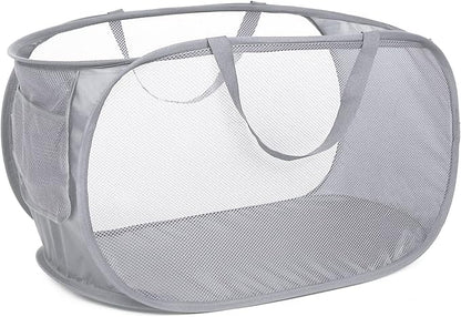 Durable Collapsible Laundry Baskets, Mesh Pop Up Laundry Hamper