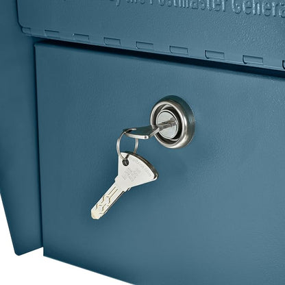 Mail Boss 7584 Mail Manager Curbside Locking Security Mailbox, Century Blue