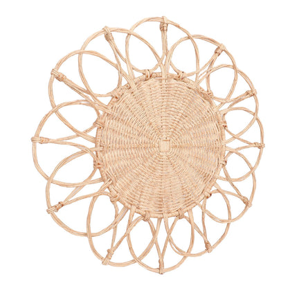 GIFTER Handcrafted Woven Rattan Wall Hanging Rustic Nature-inspired Art Decor for Farmhouse Living Room Bedroom More