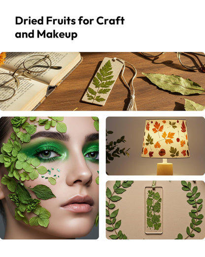 Resiners Dried Pressed Flowers for Resin Molds, Real Natural Dried Flowers Dry Leaves kit for Scrapbook Supplies Card Making Resin Jewelry Making Soap Candle DIY Crafts (Green Leaves100pcs)