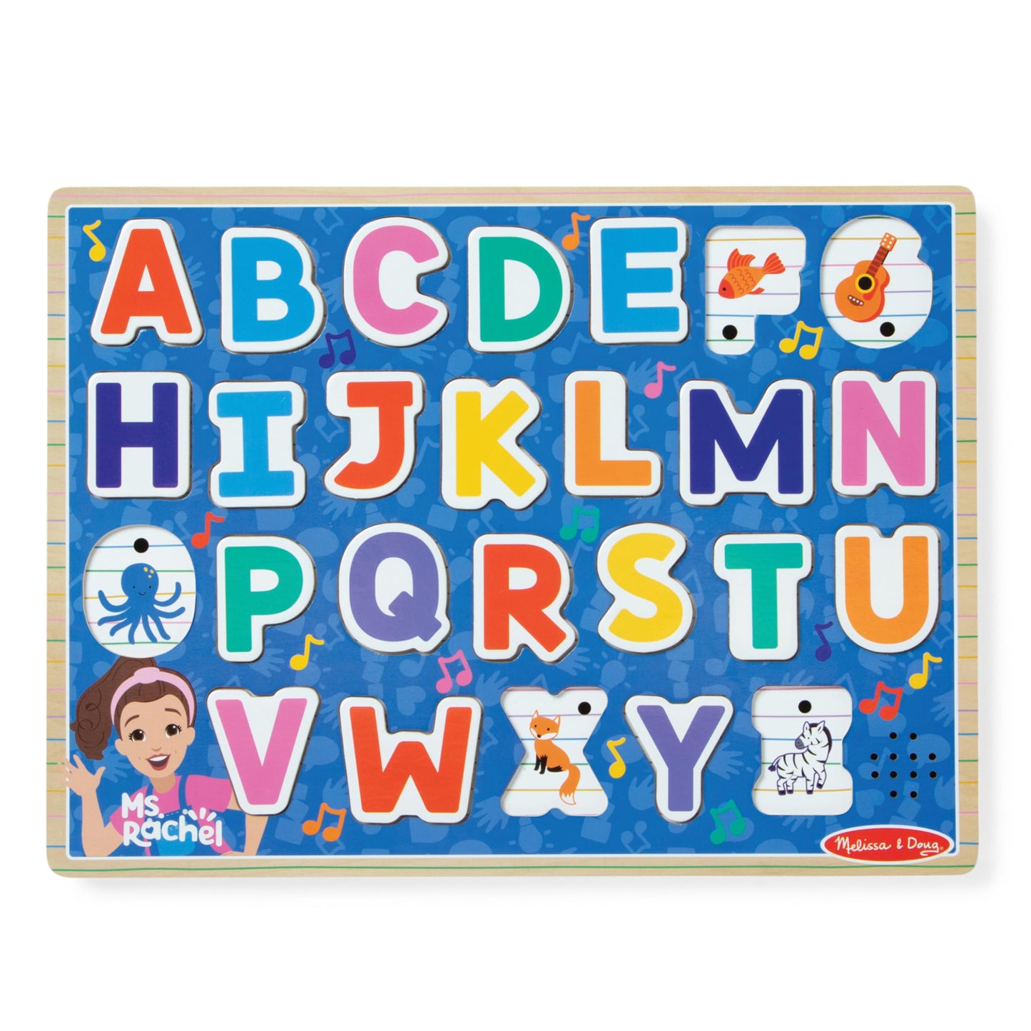 Melissa & Doug® Ms. Rachel™ Wooden Phonics Alphabet Sound Puzzle with Light-Activated Sound Effects, 26-Piece Toddler Toys for Boys and Girls Ages 2+ Years - FSC Certified